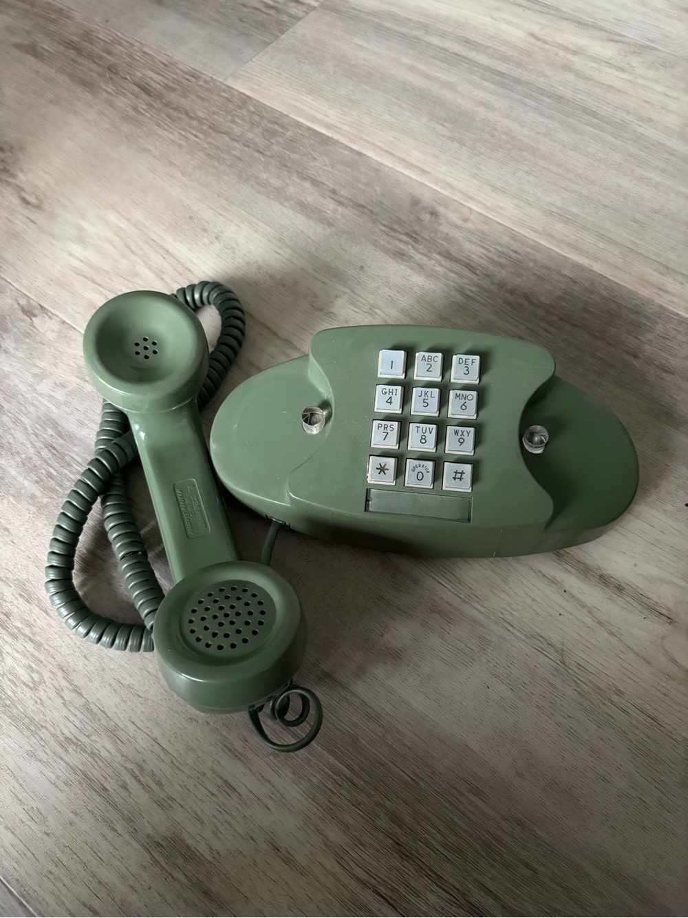 Vintage Army Green Western Electric Princess Push Button Telephone
